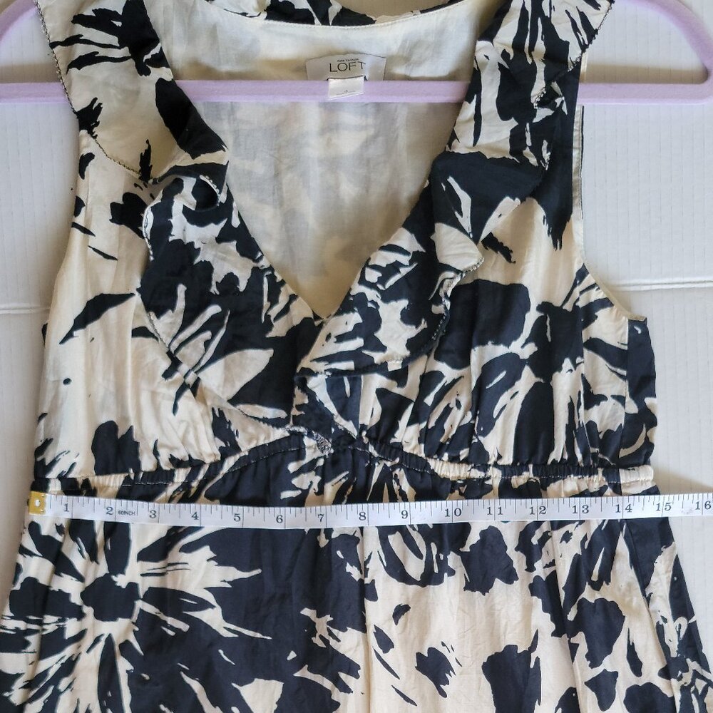 Second-hand dress, good condition, black and beige flowers, Aldo brand, size XS